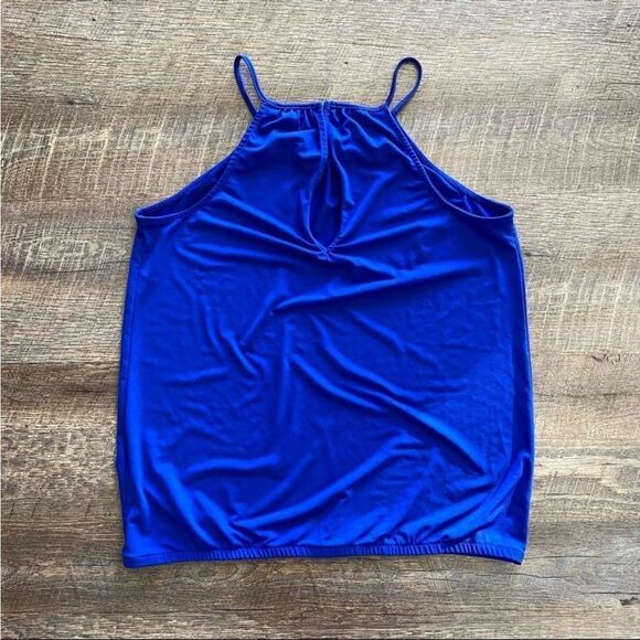 Express Blouse Royal Blue Sleeveless Small Office Preppy Bright Classy - Picture 4 of 11